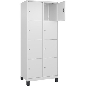 CP, C+P Schließfachschrank Classic PLUS, 2 Abteile, verkehrsweiß, B 800 mm, 8 Fächer, mit Füßen, C+P Schließfachschrank Classic PLUS, 2 Abteile, verkehrsweiß, B 800 mm, 8 Fächer, mit Füßen