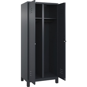 CP, C+P Schwarz-Weiß-Spind Classic PLUS, 1 Abteil, grau, HxB 1950 x 800 mm, mit Füßen, Drehriegel, C+P Schwarz-Weiß-Spind Classic PLUS, 1 Abteil, grau, HxB 1950 x 800 mm, mit Füßen, Drehriegel