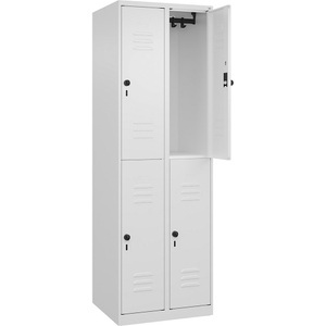 CP, C+P Doppelstock-Spind Classic PLUS, 2 Abteile, verkehrsweiß, HxB 1850 x 600 mm, mit Bodengleitern, Drehriegel, C+P Doppelstock-Spind Classic PLUS, 2 Abteile, verkehrsweiß, HxB 1850 x 600 mm, mit Bodengleitern, Drehriegel