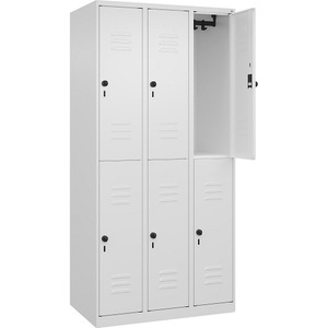CP, C+P Doppelstock-Spind Classic PLUS, 3 Abteile, verkehrsweiß, HxB 1850 x 900 mm, mit Bodengleitern, Drehriegel, C+P Doppelstock-Spind Classic PLUS, 3 Abteile, verkehrsweiß, HxB 1850 x 900 mm, mit Bodengleitern, Drehriegel