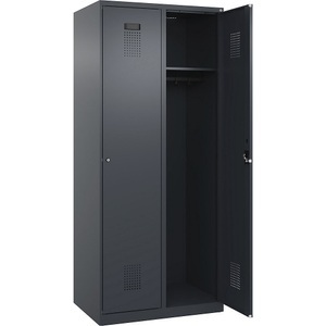 CP, C+P Spind Evolo PLUS, 2 Abteile, grau, B 800 mm, mit Bodengleitern, Zylinderschloss, C+P Spind Evolo PLUS, 2 Abteile, grau, B 800 mm, mit Bodengleitern, Zylinderschloss