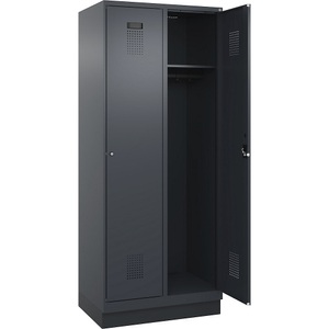 CP, C+P Spind Evolo PLUS, 2 Abteile, grau, B 800 mm, mit Bodensockel, Zylinderschloss, C+P Spind Evolo PLUS, 2 Abteile, grau, B 800 mm, mit Bodensockel, Zylinderschloss