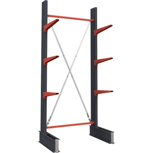 undefined, Kragarmregal, einseitig, HxB 3000 x 2000 mm, Kragarm 600 mm, Grundregal, Kragarmregal, einseitig, HxB 3000 x 2000 mm, Kragarm 600 mm, Grundregal
