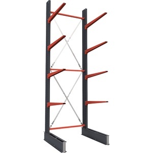 undefined, Kragarmregal, einseitig, HxB 4000 x 1500 mm, Kragarm 1000 mm, Grundregal, Kragarmregal, einseitig, HxB 4000 x 1500 mm, Kragarm 1000 mm, Grundregal