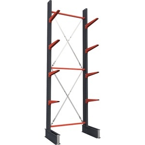 undefined, Kragarmregal, einseitig, HxB 4000 x 2000 mm, Kragarm 600 mm, Grundregal, Kragarmregal, einseitig, HxB 4000 x 2000 mm, Kragarm 600 mm, Grundregal
