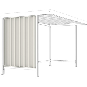 wsm, Seitenwand für Überdachungssystem WSM Leipzig Grundeinheit, T 2200 mm, Trapezblech, grauweiß RAL 9002, Seitenwand für Überdachungssystem WSM Leipzig Grundeinheit, T 2200 mm, Trapezblech, grauweiß RAL 9002