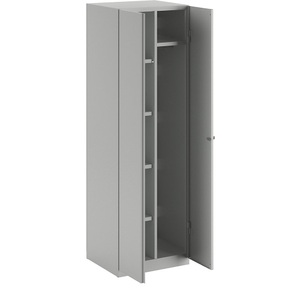 Wolf, Wolf Stahlschrank Breite 600 mm, 4 Böden, 1 Garderobe Türen lichtgrau, Wolf Stahlschrank, Breite 600 mm, 4 Böden, 1 Garderobe, Türen lichtgrau