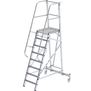 EUROKRAFT, EUROKRAFT Alu-Plattformleiter fahrbar 8 Stufen, eurokraft pro Alu-Plattformleiter, fahrbar, 8 Stufen