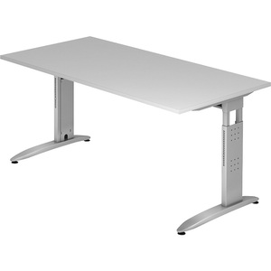 office akktiv, office akktiv NICOLA - Schreibtisch C-Fuß-Gestell, höhenverstellbar HxBxT 720 x 1600 x 800 mm, lichtgrau, 