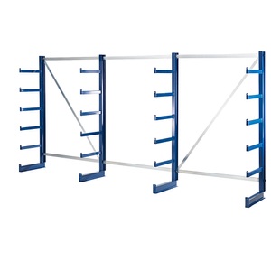 EUROKRAFT, EUROKRAFT Kragarmregal mit identischer Kragarm-Länge Regallänge 4050 mm einseitig, enzianblau, eurokraft pro Kragarmregal mit identischer Kragarm-Länge, Regallänge 4050 mm, einseitig, enzianblau