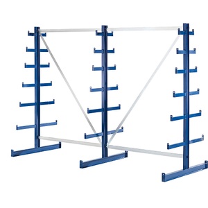 EUROKRAFT, EUROKRAFT Kragarmregal mit nach oben verjüngender Kragarm-Länge Regallänge 2700 mm zweiseitig, enzianblau, eurokraft pro Kragarmregal mit nach oben verjüngender Kragarm-Länge, Regallänge 2700 mm, zweiseitig, enzianblau