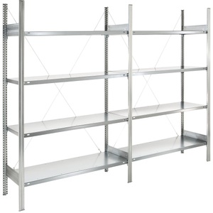 EUROKRAFT, EUROKRAFT Fachboden-Steckregal, verzinkt Regalhöhe 2000 mm, Fachbodenbreite 1215 mm Anbauregal, Fachbodentiefe 450 mm, eurokraft pro Fachboden-Steckregal, verzinkt, einseitig, Regalhöhe 2000 mm, Fachbodenbreite 1215 mm, Anbauregal, Fachbodentiefe 450 mm