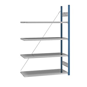 EUROKRAFT, EUROKRAFT Fachboden-Steckregal, blau / verzinkt Regalhöhe 2000 mm, Fachbodenbreite 1215 mm Anbauregal, Fachbodentiefe 550 mm, eurokraft pro Fachboden-Steckregal, blau / verzinkt, Regalhöhe 2000 mm, Fachbodenbreite 1215 mm, Anbauregal, Fachbodentiefe 550 mm