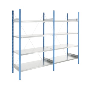 EUROKRAFT, EUROKRAFT Fachboden-Steckregal, blau / verzinkt Regalhöhe 2000 mm, Fachbodenbreite 1215 mm Anbauregal, Fachbodentiefe 650 mm, eurokraft pro Fachboden-Steckregal, blau / verzinkt, Regalhöhe 2000 mm, Fachbodenbreite 1215 mm, Anbauregal, Fachbodentiefe 650 mm
