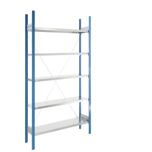 EUROKRAFT, EUROKRAFT Fachboden-Steckregal, blau / verzinkt Regalhöhe 2350 mm, Fachbodenbreite 1215 mm Grundregal, Fachbodentiefe 350 mm, eurokraft pro Fachboden-Steckregal, blau / verzinkt, Regalhöhe 2350 mm, Fachbodenbreite 1215 mm, Grundregal, Fachbodentiefe 350 mm
