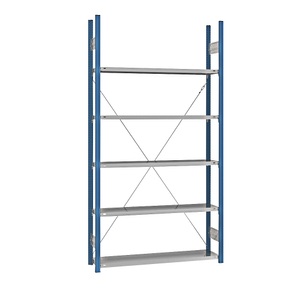 EUROKRAFT, EUROKRAFT Fachboden-Steckregal, blau / verzinkt Regalhöhe 2350 mm, Fachbodenbreite 1215 mm Grundregal, Fachbodentiefe 350 mm, eurokraft pro Fachboden-Steckregal, blau / verzinkt, Regalhöhe 2350 mm, Fachbodenbreite 1215 mm, Grundregal, Fachbodentiefe 350 mm