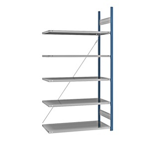 EUROKRAFT, EUROKRAFT Fachboden-Steckregal, blau / verzinkt Regalhöhe 2350 mm, Fachbodenbreite 1215 mm Anbauregal, Fachbodentiefe 650 mm, eurokraft pro Fachboden-Steckregal, blau / verzinkt, Regalhöhe 2350 mm, Fachbodenbreite 1215 mm, Anbauregal, Fachbodentiefe 650 mm