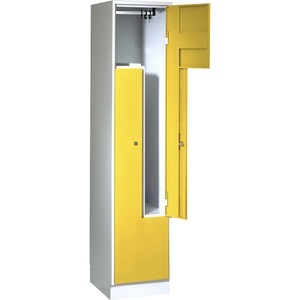 Wolf, Wolf Stahlspind, Z-Schrank 2 Abteile Türen zinkgelb, Wolf Z-Garderobenschrank, 2 Abteile, Türen zinkgelb