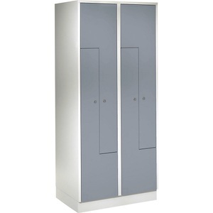 Wolf, Wolf Stahlspind, Z-Schrank 4 Abteile Türen silbergrau, Wolf Z-Garderobenschrank, 4 Abteile, Türen silbergrau