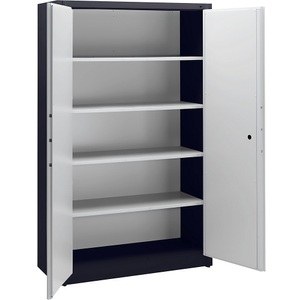 CP, CP Stahlschrank, feuergeschützt 4 Fachböden verstellbar, Breite 1200 mm schwarzgrau / lichtgrau, C+P Feuergeschützter Stahlschrank, gemäß DIN 4102, HxBxT 1950 x 1200 x 500 mm, schwarzgrau/lichtgrau