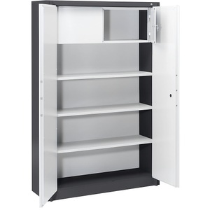CP, CP Stahlschrank, feuergeschützt 3 Fachböden verstellbar, 1 Schließfach, Breite 1200 mm schwarzgrau / lichtgrau, C+P Feuergeschützter Stahlschrank, gemäß DIN 4102, HxBxT 1950 x 1200 x 500 mm, schwarzgrau/lichtgrau, mit Schließfach