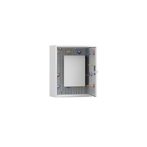 QUIPO, QUIPO Schlüsselschrank lichtgrau RAL 7035 HxBxT 350 x 270 x 130 mm, für 40 Haken, eurokraft basic Schlüsselschrank, lichtgrau RAL 7035, HxBxT 350 x 270 x 130 mm, für 40 Haken