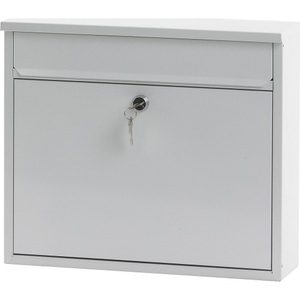 undefined, Briefkasten, Briefkasten, mit geradem Dach, HxBxT 320 x 360 x 100 mm, Stahlblech, pulverbeschichtet, weiß RAL 9010