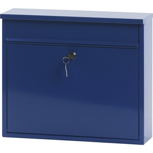 undefined, Briefkasten, Briefkasten, mit geradem Dach, HxBxT 320 x 360 x 100 mm, Stahlblech, pulverbeschichtet, blau RAL 5005