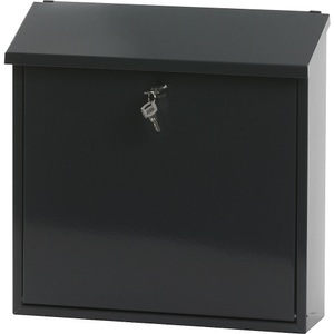 undefined, Briefkasten, Briefkasten, mit klappbarem Schrägdach, HxBxT 370 x 370 x 115 mm, Stahlblech, pulverbeschichtet, anthrazit 7016