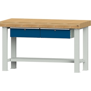 ANKE, ANKE Schwerlast-Werkbank Plattenbreite 1500 mm, mit 2 Schubladen Plattenstärke 100 mm, ANKE Schwerlast-Werkbank, Plattenbreite 1500 mm, mit 2 Schubladen, Plattenstärke 100 mm
