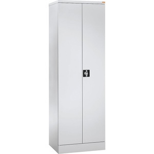 QUIPO, QUIPO Stahlschrank mit Sockel 1 Garderobenleiste, 1 Ablageboden, 3 Fachböden lichtgrau, eurokraft basic Stahlschrank mit Sockel, 1 Garderobenleiste, 1 Ablageboden, 3 Fachböden, lichtgrau
