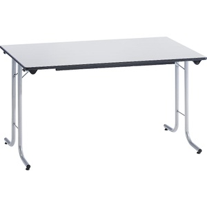 undefined, Klapptisch, mit abgerundeten Kanten Rundrohr-Gestell, Plattenform rechteckig 1200 x 700 mm, Gestell alufarben, Platte lichtgrau, Klapptisch, mit abgerundeten Kanten, Rundrohr-Gestell, Plattenform rechteckig, 1200 x 700 mm, Gestell alufarben, Platte lichtgrau