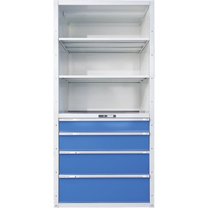 Lista, Lista Schubladenregal 3 Universal-, 2 Verstellböden, 4 Schubladen Anbaufeld, LISTA Schubladenregal, 3 Universal-, 2 Verstellböden, 4 Schubladen, Anbaufeld