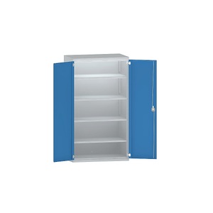 EUROKRAFTpro, EUROKRAFTpro Schwerlastschrank aus Stahl, 4 durchgehende Fachböden, lichtgrau/lichtblau, eurokraft pro Schwerlastschrank aus Stahl, 4 durchgehende Fachböden, lichtgrau/lichtblau