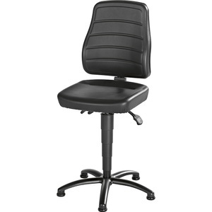 EUROKRAFT, EUROKRAFT Arbeitsdrehstuhl, Permanentkontakt mit Bodengleitern Kunstleder, eurokraft pro Arbeitsdrehstuhl, Kunstleder, mit Bodengleitern