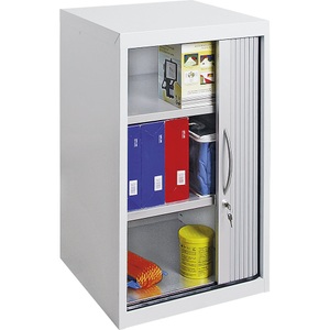 undefined, Rollladenschrank Breite 500 mm, 2 Fachböden lichtgrau / weißaluminium, Rollladenschrank, HxBxT 900 x 500 x 500 mm