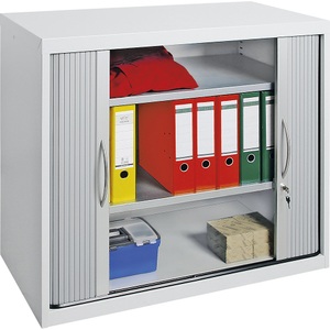 undefined, Rollladenschrank Breite 1000 mm, 2 Fachböden lichtgrau / weißaluminium, stumpf® Rollladenschrank, HxBxT 900 x 1.000 x 500 mm