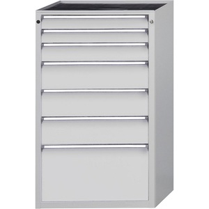 ANKE, ANKE Schubladenschrank BxT 760 x 675 mm, Schubladentraglast 200 kg 7 Schubladen, Höhe 1280 mm, Front lichtgrau, ANKE Schubladenschrank, BxT 760 x 675 mm, Schubladentraglast 200 kg, 7 Schubladen, Höhe 1280 mm, Front lichtgrau