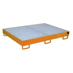 undefined, Regal-Bodenwanne 240 l Auffangvolumen, LxBxH 1750 x 1300 x 250 mm mit Gitterrost, orange lackiert, Regalwanne Typ RW/GR 1800, mit Gitterrost, orange RAL2000