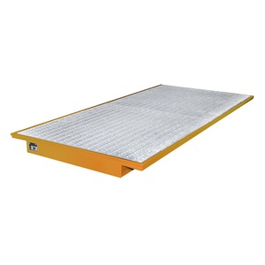 undefined, Regal-Einhängewanne Auffangvolumen 200 l LxB 2650 x 1250 / 915 mm, orange lackiert, Einhängewanne aus Stahl, inkl. Gitterrost, für Trägerlänge 2.700 mm, gelborange