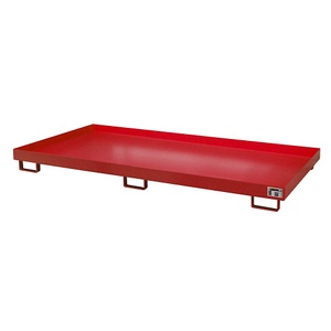 undefined, Regal-Bodenwanne 240 l Auffangvolumen, LxBxH 2650 x 1300 x 210 mm ohne Gitterrost, rot lackiert, Regalwanne Typ RW/RW 2700-1, ohne Gitterrost, rot RAL3000