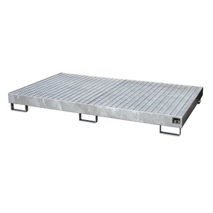 undefined, Regal-Bodenwanne 240 l Auffangvolumen, LxBxH 2150 x 1300 x 225 mm mit Gitterrost, feuerverzinkt, Regalbodenwanne, HxBxT 225 x 1.300 x 2.150 mm, Auffangvolumen 240 l, inkl. Gitterrost, feuerverzinkt
