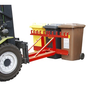 undefined, Mülltonnenheber für 3 Tonnen feuerrot, Bauer Mülltonnen-Heber MH-III, mit Gummianschlag, für 3x 80- bis 360-L-MGB, L 1030 x B 1595 x H 680 mm, lackiert, feuerrot RAL 3000