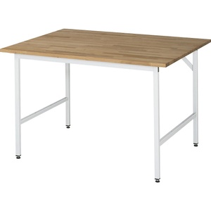 RAU, RAU Arbeitstisch, höhenverstellbar 800 - 850 mm, Buchenplatte massiv BxT 1250 x 1000 mm, lichtgrau, RAU Arbeitstisch, Buche-Platte, 1250 x 1000 x 800-850 mm