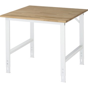RAU, RAU Arbeitstisch, höhenverstellbar 760 - 1080 mm, Buchenplatte massiv BxT 1000 x 1000 mm, lichtgrau, RAU Arbeitstisch, Buche-Platte, B 1000 x T 1000 x H 760-1080 mm