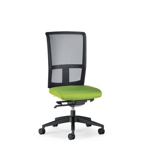interstuhl, interstuhl Bürodrehstuhl GOAL AIR, Rückenlehnenhöhe 545 mm Gestell schwarz, mit weichen Rollen gelbgrün, Sitztiefe 410 mm, 