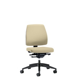 interstuhl, interstuhl Bürodrehstuhl GOAL, Rückenlehnenhöhe 430 mm Gestell schwarz, mit harten Rollen beige, Sitztiefe 410 - 460 mm, 
