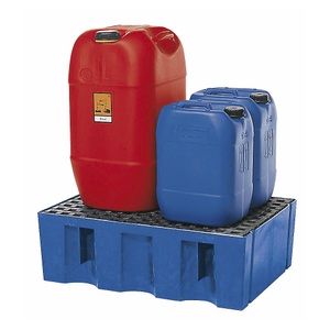 undefined, Auffangwanne aus PE Auffangvolumen 60 l, Boden- / Paletten-Wanne mit PE-Gitterrost, Auffangwanne für 60-Liter-Gebinde, HxBxT 235 x 725 x 525 mm, Gitterrost aus PE