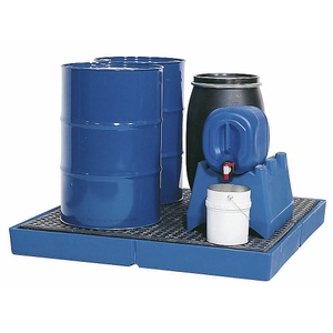 undefined, Kunststoff-Flachwanne mit PE-Gitterrost Auffangvolumen 220 Liter, Kunststoff-Flachwanne, 220 Liter, mit PE-Gitterrost