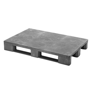 undefined, EURO-Kunststoffpalette ohne Rand, Oberdeck geschlossen grau, ab 10 Stk, BASIC Kunststoff-Palette, LxBxH 1.200 x 800 x 155 mm